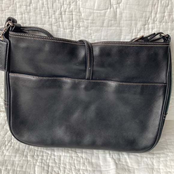 Classic Black Leather Coach Purse - Picture 3 of 10